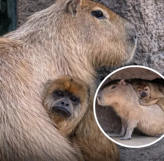 How a Capybara and a Howler Monkey Found Comfort Together