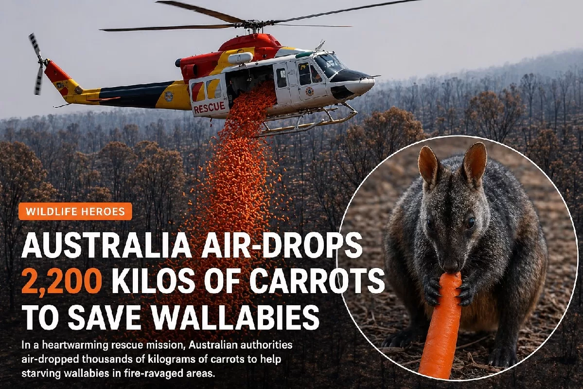 Australia Air-Drops 2,200 Kilos of Carrots to Save Starving Wallabies After Devastating Wildfires