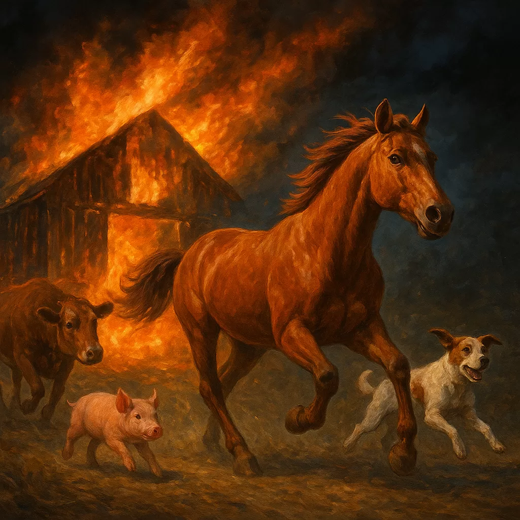 Heroic Horse Saves Animals from Nighttime Barn Fire in True Story