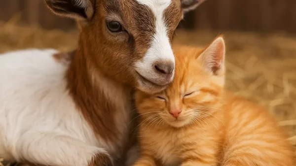 The Healing Bond of Pip the Kitten and Willow the Rescue Goat