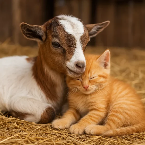 The Healing Bond of Pip the Kitten and Willow the Rescue Goat