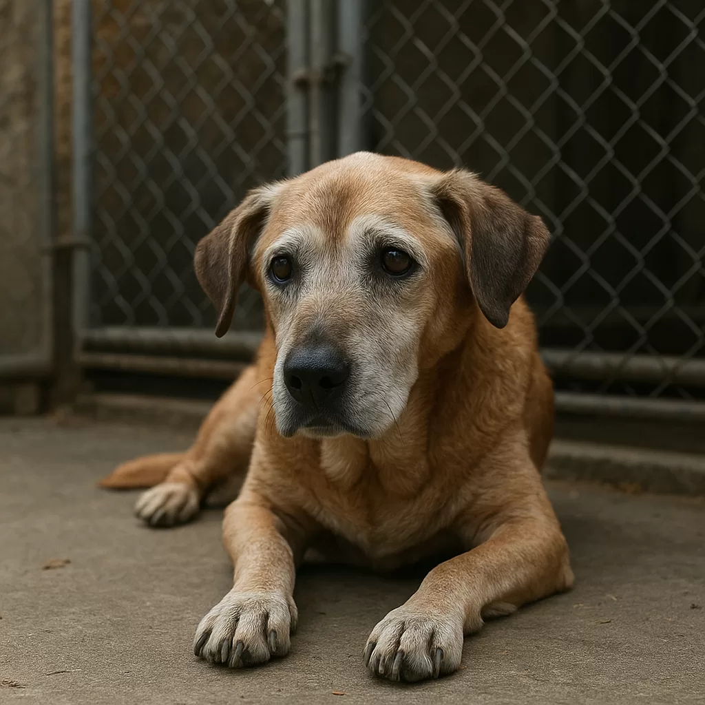 Elderly Shelter Dog Max Waits Daily for Lost Firefighter Owner’s Return