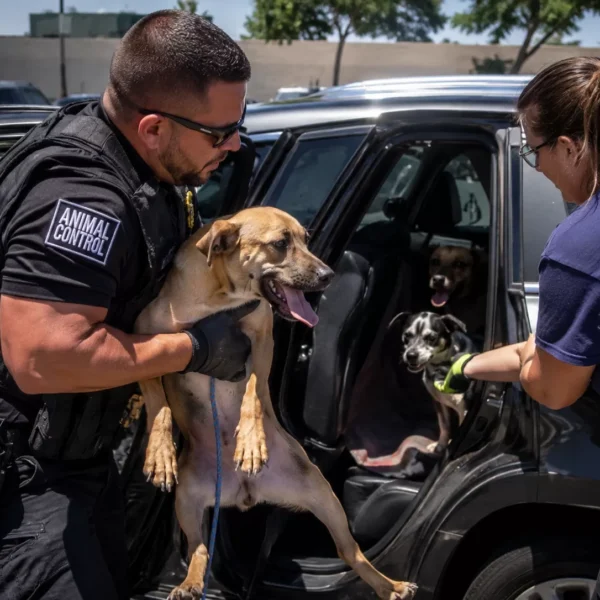 Five Dogs Were Trapped in a Hot Car. An Animal Control Officer Smashed the Window Before It Was Too Late