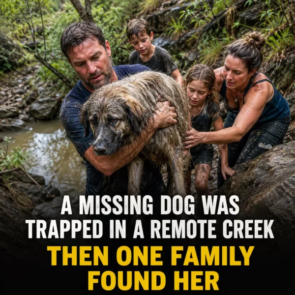 They Thought They Saw a Wild Animal in the Creek. Then a Dog’s Face Rose From the Freezing Water