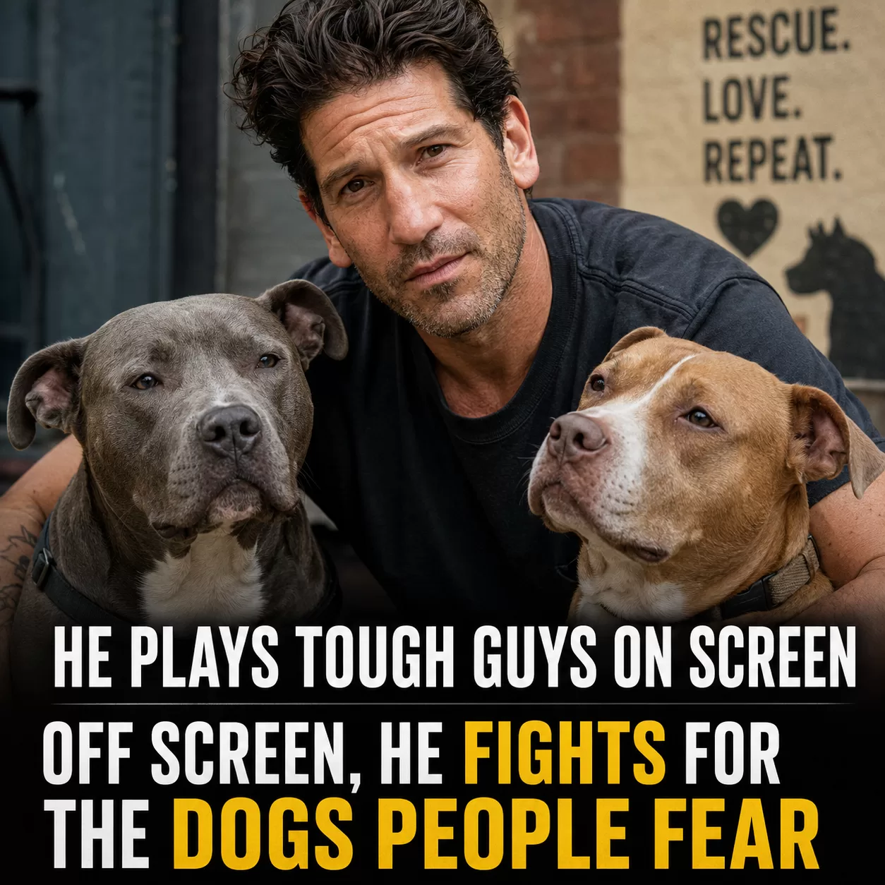 Jon Bernthal Spent Years Playing Tough Guys. Off Screen, He’s Been Fighting for the Dogs People Fear Most